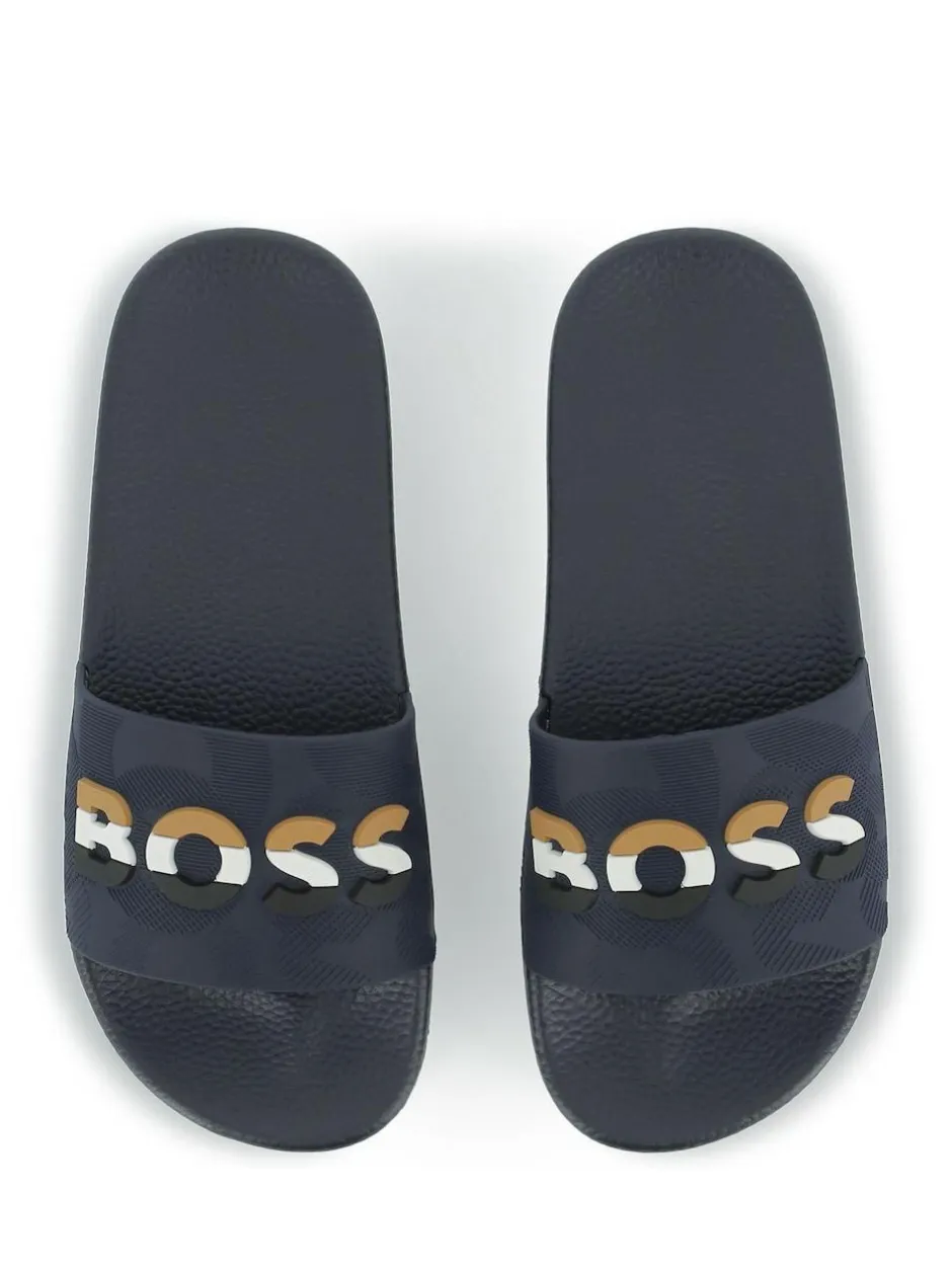 BOSS Blue Logo Sliders With Touch Fastening Best