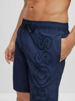 BOSS Whale Logo Lined Swim Shorts Blue Sale