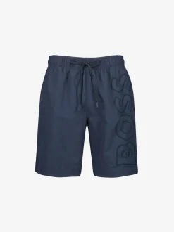 BOSS Whale Logo Lined Swim Shorts Blue Sale