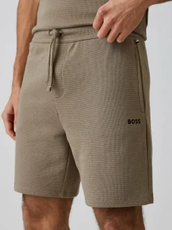 BOSS Brown Waffle Shorts Sale