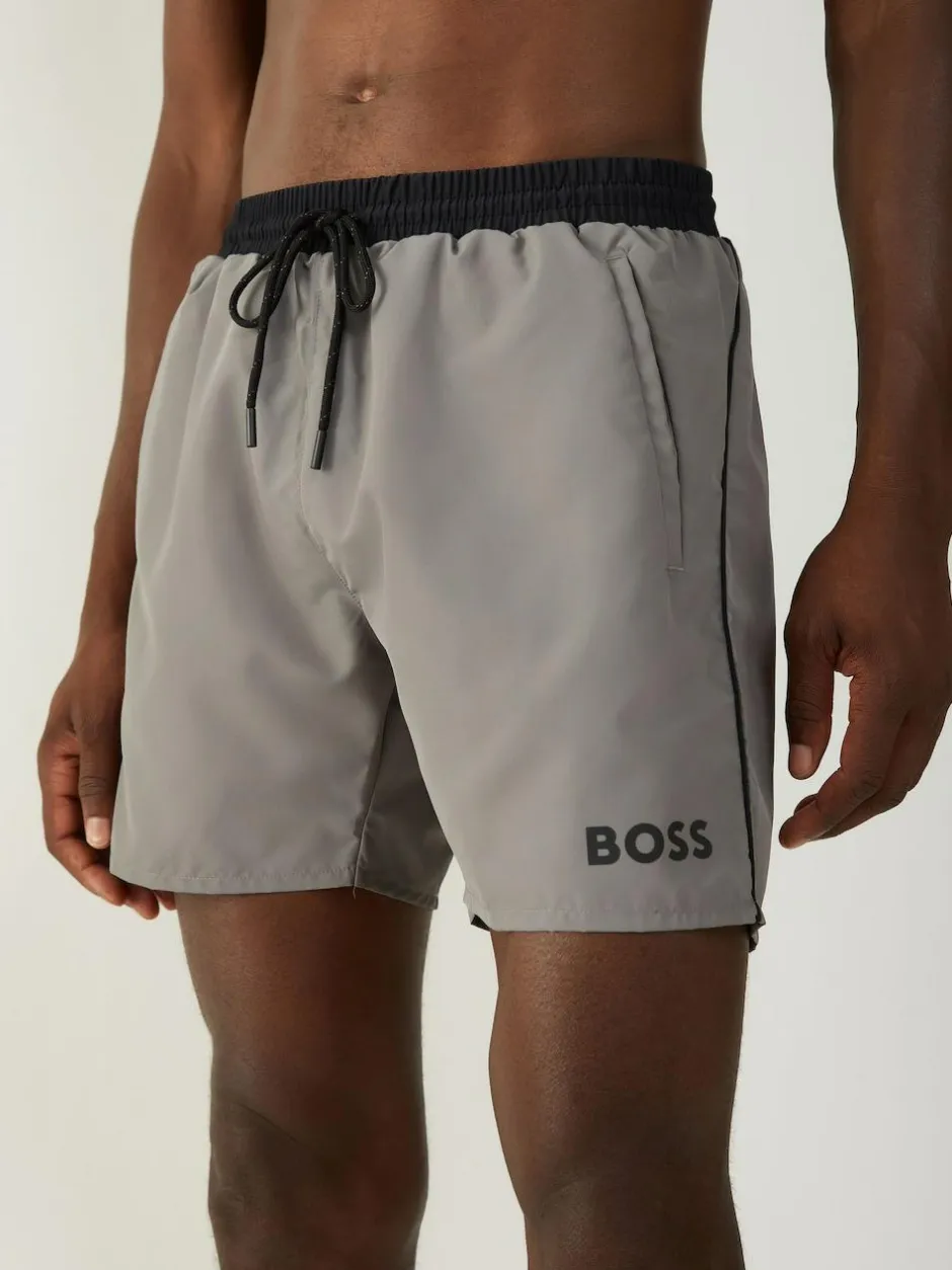 BOSS Grey Light Starfish Quick Dry Swim Shorts Discount