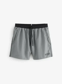 BOSS Grey Light Starfish Quick Dry Swim Shorts Discount