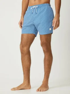 BOSS Vibe Printed Swim T-shirt Light Blue Outlet