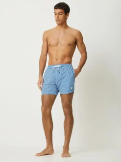 BOSS Vibe Printed Swim T-shirt Light Blue Outlet