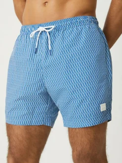 BOSS Vibe Printed Swim T-shirt Light Blue Outlet