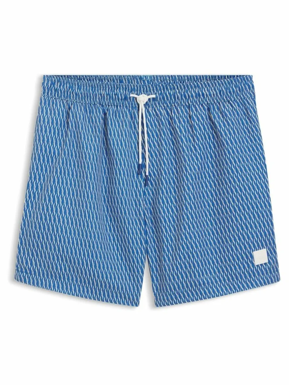 BOSS Vibe Printed Swim T-shirt Light Blue Outlet