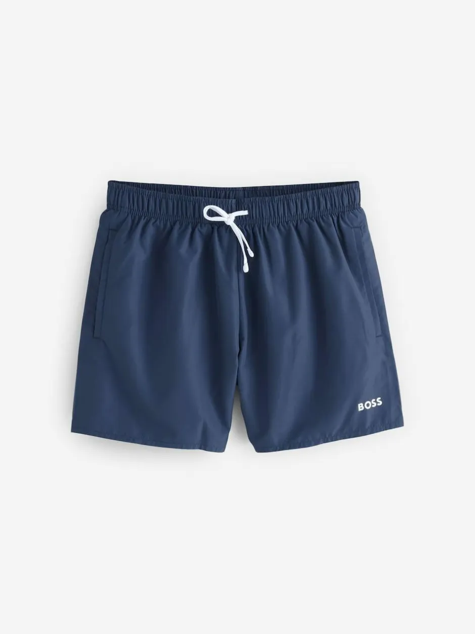 BOSS Navy Swim Shorts, Bag, Towel Beach Gift Set Best