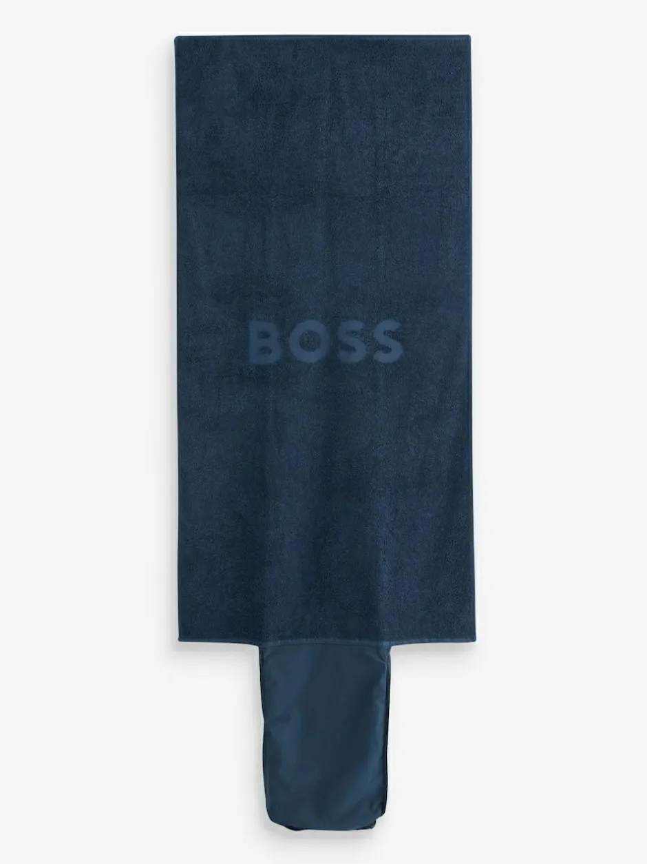 BOSS Navy Swim Shorts, Bag, Towel Beach Gift Set Best