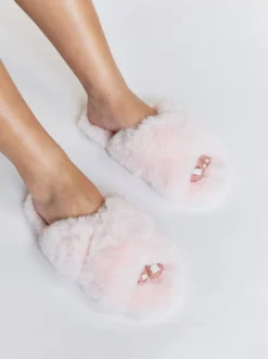 Boux Avenue Cross Band Slippers Pink Outlet