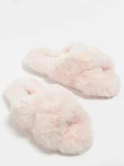Boux Avenue Cross Band Slippers Pink Outlet