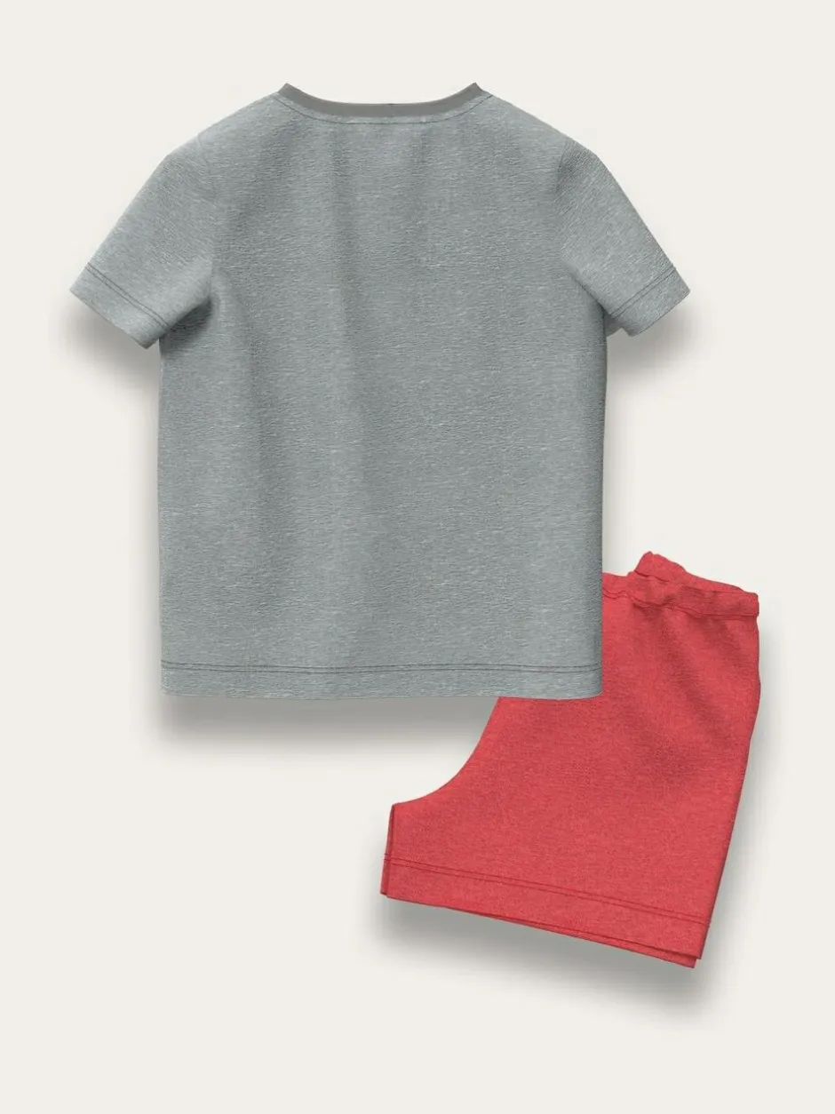 Brand Threads Grey & Red Spidey and His Amazing Friends 100% Cotton Top and Short Set Discount