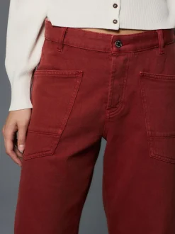 Next Double Pocket Barrel Jeans Brick Red Discount