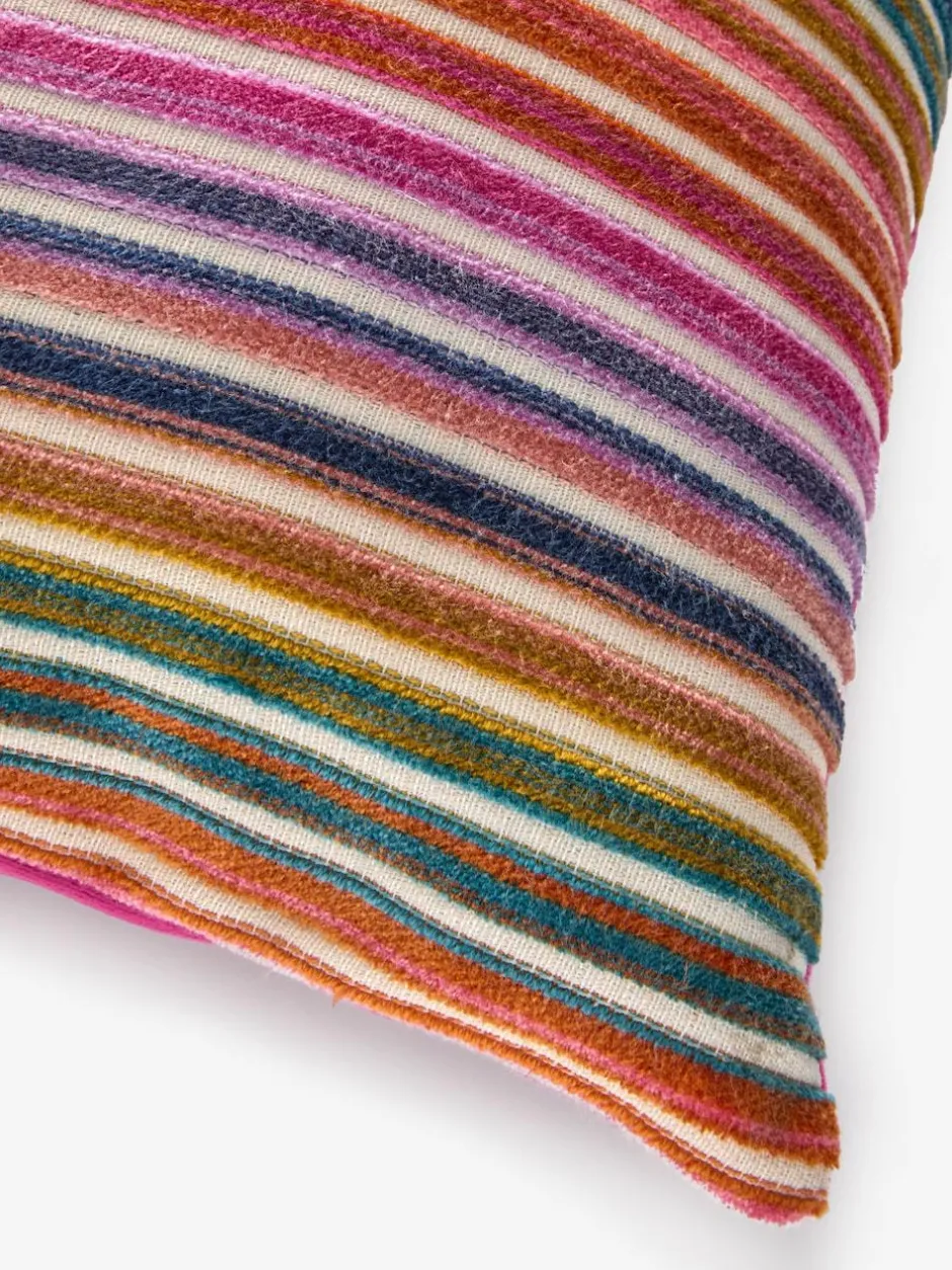 Next Bright 43 x 43cm Cut Velvet Stripe Cushion Outlet