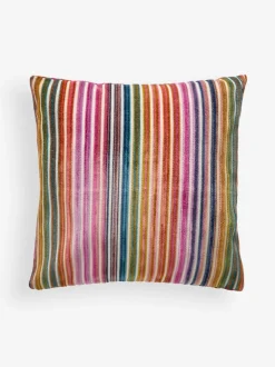 Next Bright 43 x 43cm Cut Velvet Stripe Cushion Outlet