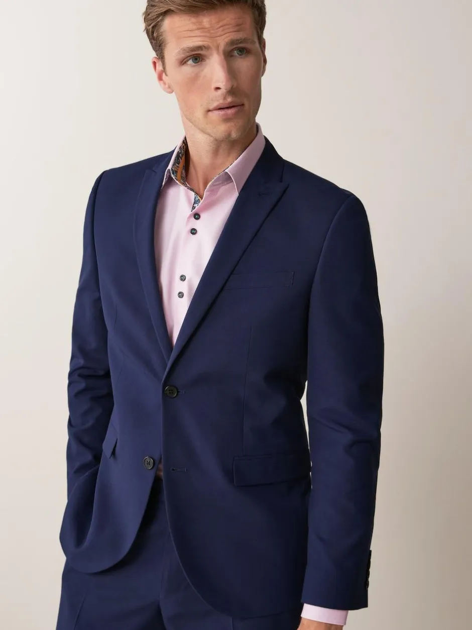 Next Regular Fit Two Button Suit Jacket Bright Blue New