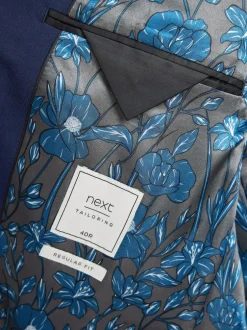 Next Regular Fit Two Button Suit Jacket Bright Blue New