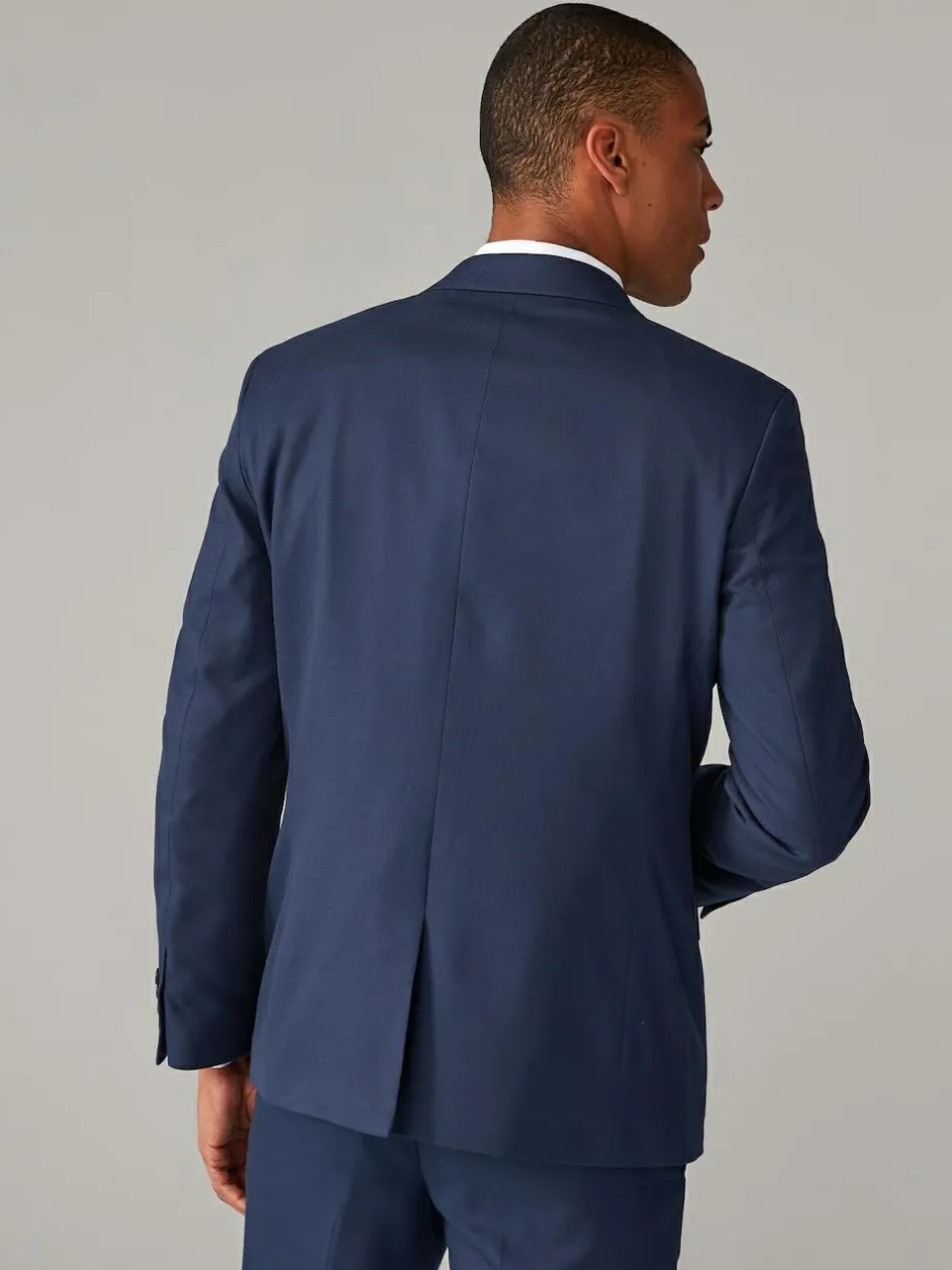 Next Bright Blue Regular Fit Textured Suit Jacket Online