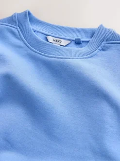 Next Relaxed Fit Essentials Longline Sweatshirt with Pockets Bright Blue Clearance