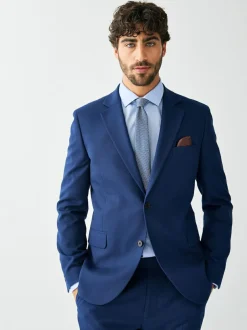 Next Skinny Fit Textured Suit Jacket Bright Blue New