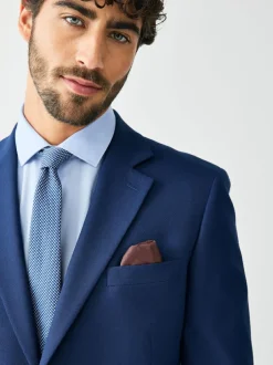 Next Skinny Fit Textured Suit Jacket Bright Blue New