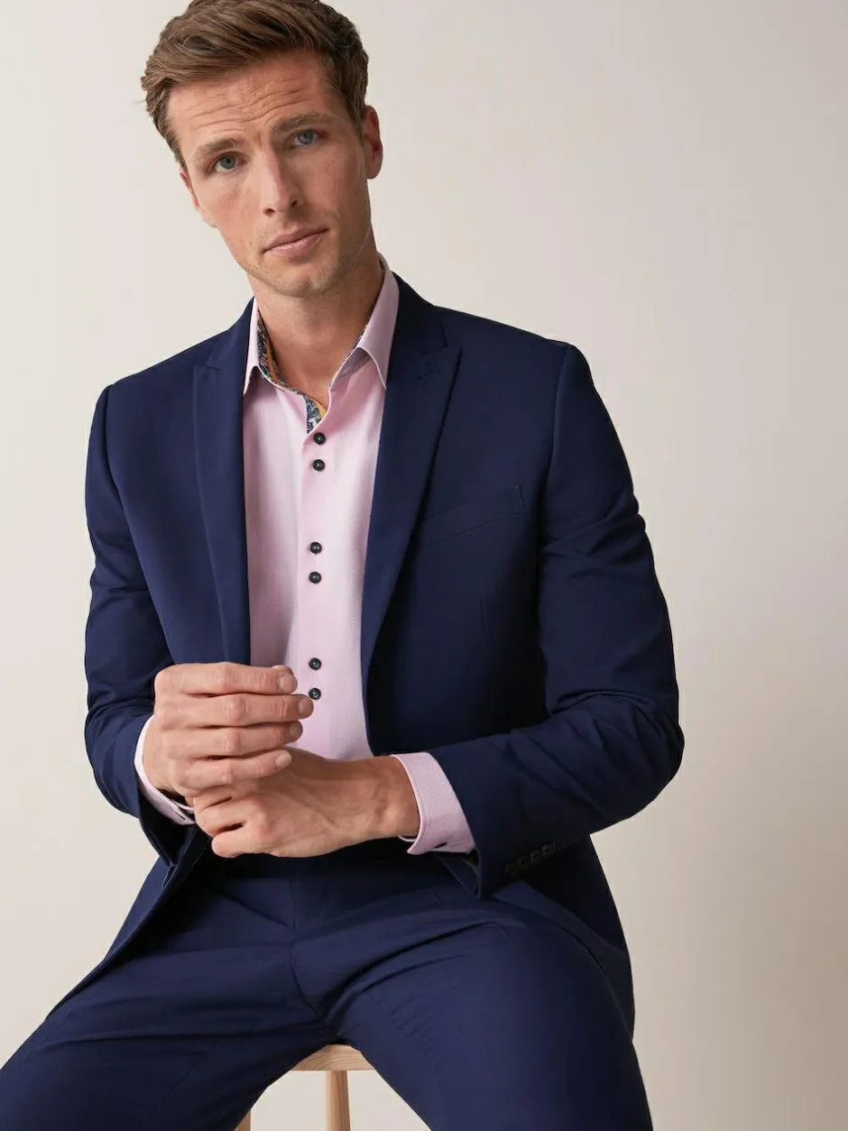 Next Skinny Fit Two Button Suit Jacket Bright Blue Sale