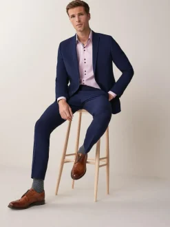 Next Skinny Fit Two Button Suit Jacket Bright Blue Sale