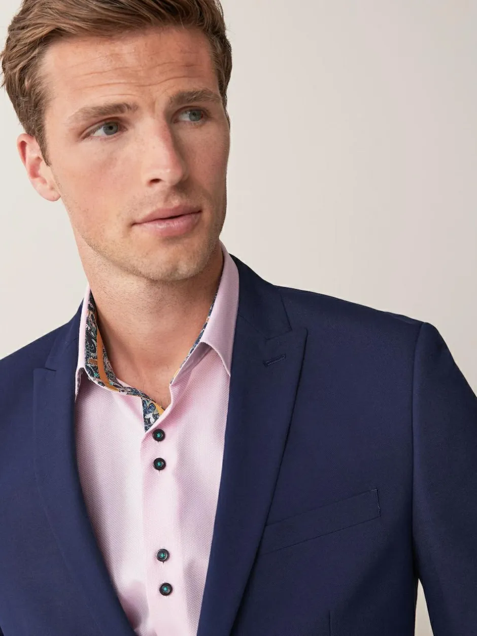 Next Skinny Fit Two Button Suit Jacket Bright Blue Sale