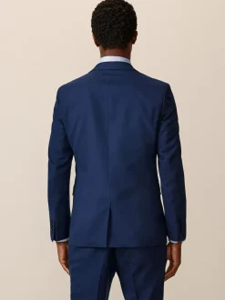 Next Bright Blue Slim Fit Textured Suit Jacket