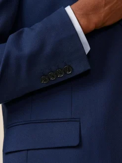 Next Bright Blue Slim Fit Textured Suit Jacket
