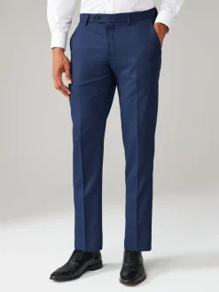 Next Tailored Fit Textured Suit Trousers Bright Blue Hot