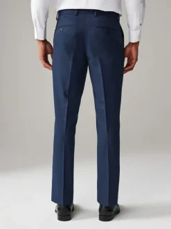 Next Tailored Fit Textured Suit Trousers Bright Blue Hot