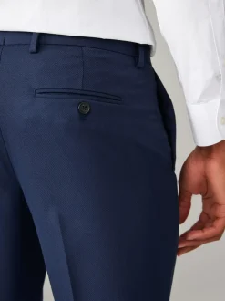Next Tailored Fit Textured Suit Trousers Bright Blue Hot