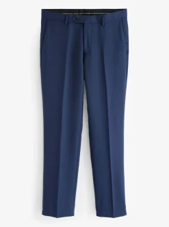 Next Tailored Fit Textured Suit Trousers Bright Blue Hot