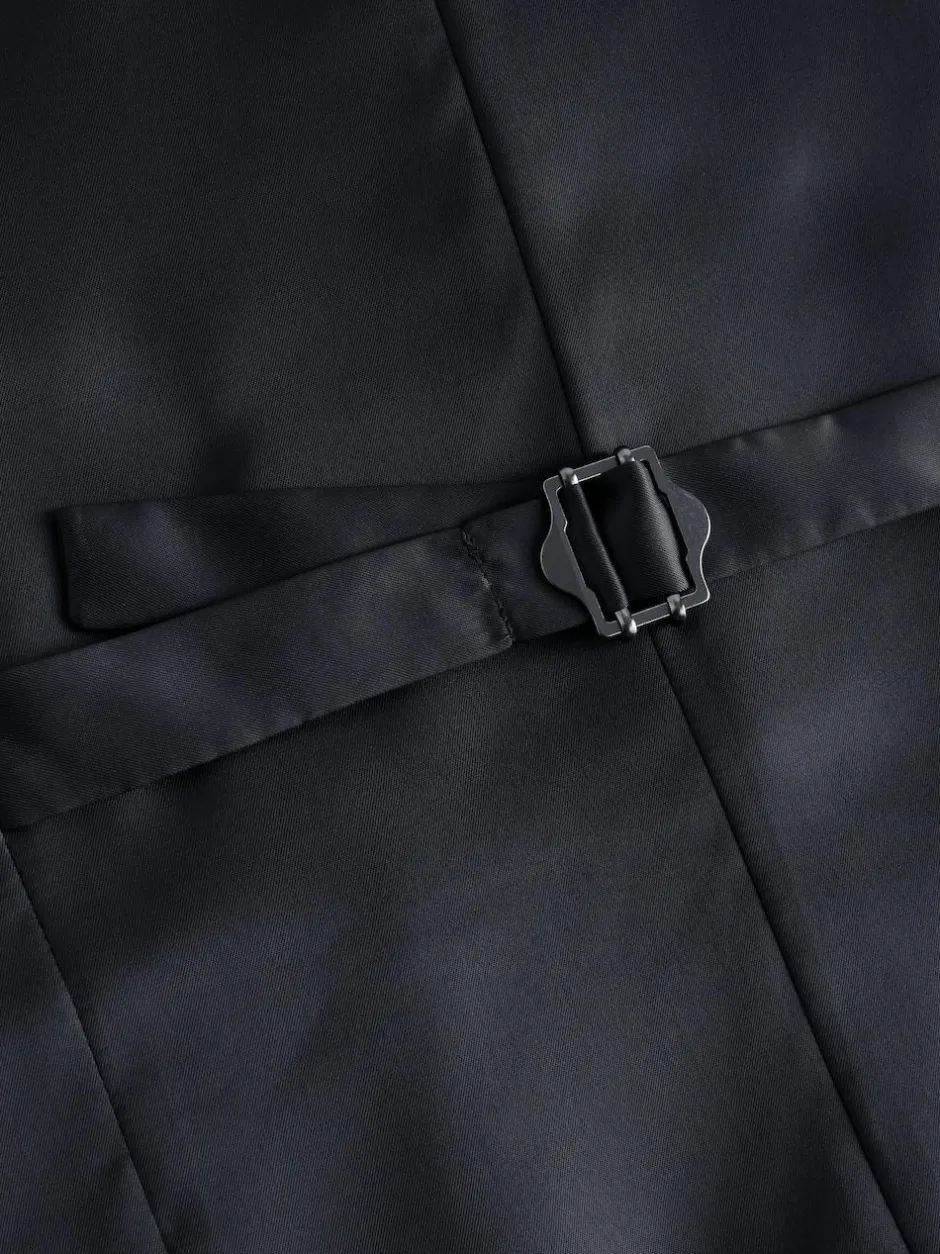 Next Bright Blue Textured Suit Waistcoat Outlet