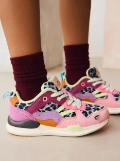 Next Colourblock Lace-Up Trainers Bright New