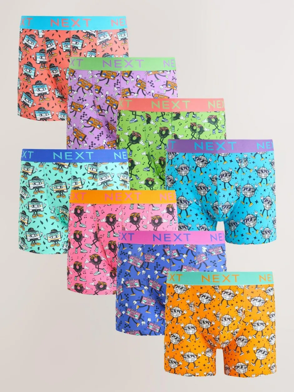 Next 8 pack Trunk Boxers Bright Disco Character Clearance
