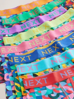 Next A-Front Boxers 8 Pack Bright Geometric Pattern