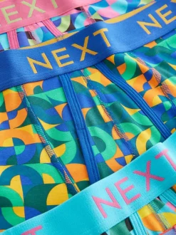 Next A-Front Boxers 8 Pack Bright Geometric Pattern