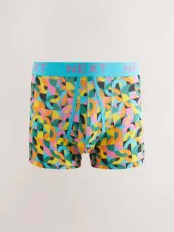 Next A-Front Boxers 8 Pack Bright Geometric Pattern