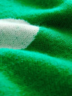 Next Bright Green Spot Crew Neck Knitted Jumper with Wool Online
