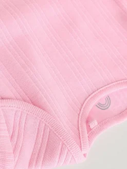 Next Bright Pink 5 Pack Long Sleeve Baby Bodysuits Best