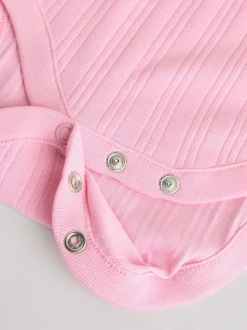 Next Bright Pink 5 Pack Long Sleeve Baby Bodysuits Best