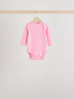 Next Bright Pink 5 Pack Long Sleeve Baby Bodysuits Best
