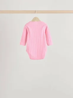 Next Bright Pink 5 Pack Long Sleeve Baby Bodysuits Best