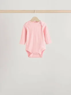 Next Bright Pink 5 Pack Long Sleeve Baby Bodysuits Best
