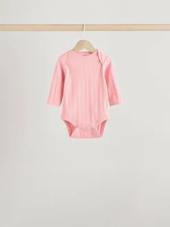 Next Bright Pink 5 Pack Long Sleeve Baby Bodysuits Best