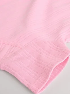 Next Bright Pink 5 Pack Short Sleeve Baby Bodysuits Outlet
