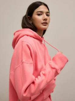 Next Bright Pink Active Longline Overhead Seam Detail Supersoft Hoodie with Pockets Sale
