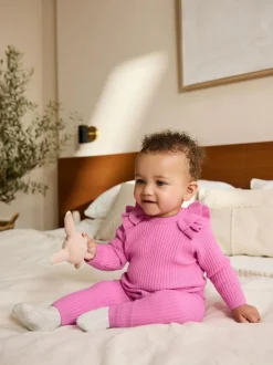Next Bright Pink Baby Knitted Jumper and Leggings Set 2 Piece (0mths-3yrs)