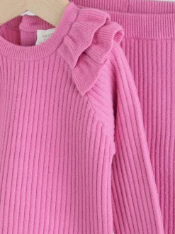 Next Bright Pink Baby Knitted Jumper and Leggings Set 2 Piece (0mths-3yrs)